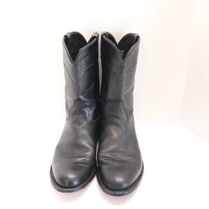 Old West Black Leather Western Men's Cowboy Boots Size 9.5 EE Made in India
